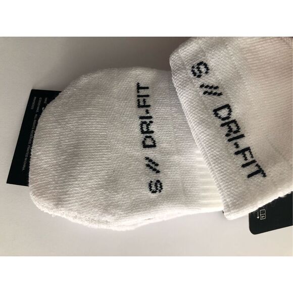 Nike Multiplier Running Ankle Socks 2-Pair Pack White/Black Size Women’s 4-6 / K - Picture 4 of 4